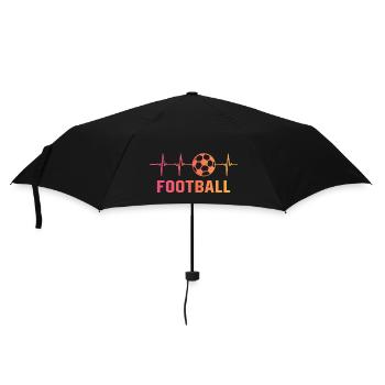 football herzschlag fußball fußballspieler - Regenschirm (klein) - Schwarz - Vorne
