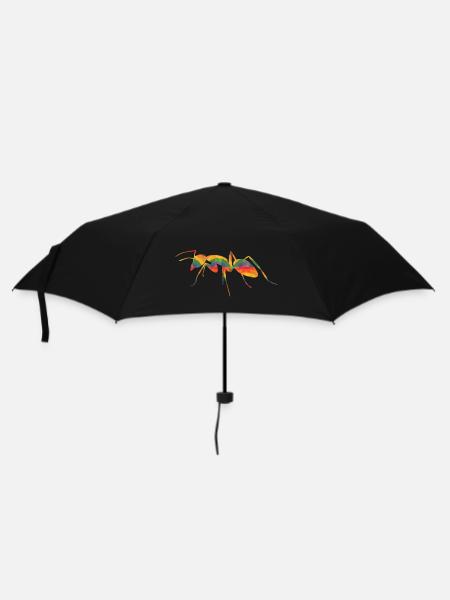 Farbige Ameise - Regenschirm (klein) - Schwarz