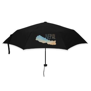 Nepal - Regenschirm (klein) - Schwarz - Vorne