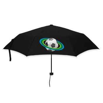 Fußball Ringe, Soccer, - Regenschirm (klein) - Schwarz - Vorne