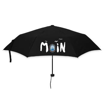 Moin Leuchtturm - Regenschirm (klein) - Schwarz - Vorne