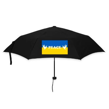 Peace Ukraine Krieg Russland Friedenstauben Spruch - Regenschirm (klein) - Schwarz - Vorne