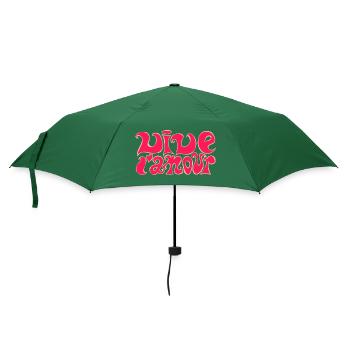 vive l'amour - es lebe die Liebe ! sixties typo - Regenschirm (klein) - Flaschengrün - Vorne