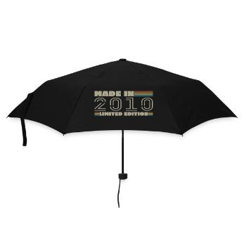 Cadeau d'anniversaire 2010 vintage 2010 né en 2010 - Parapluie standard - noir - Devant