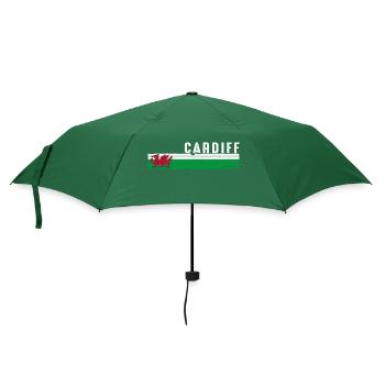 Cardiff, Wales: Lebendige Stadt und kulturelles Erbe - Regenschirm (klein) - Flaschengrün - Vorne
