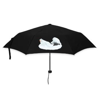 Tazz Gespräche | Arktische Schlummerrobben - Regenschirm (klein) - Schwarz - Vorne