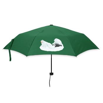 Tazz Talks | Arctic Slumber Seals - Umbrella (small) - bottlegreen - Front