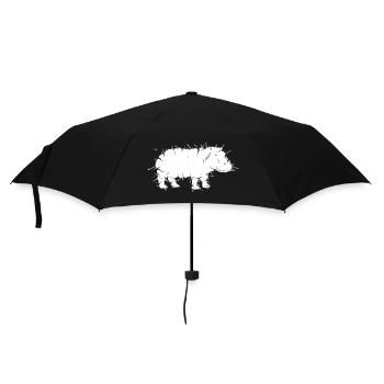 Hippo Hippo Grunge Vecteur artistique - Parapluie standard - noir - Devant