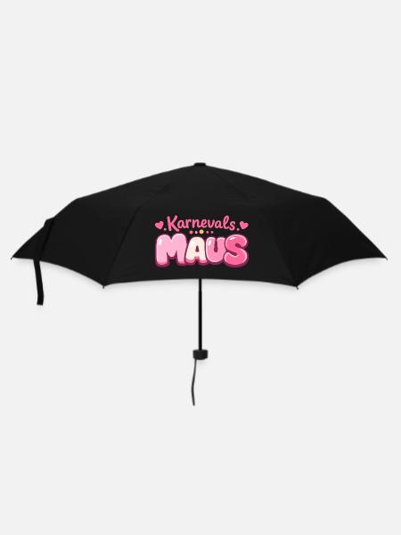 Karnevalsmaus Köln – Jeck im Fastelovend - Regenschirm (klein) - Schwarz