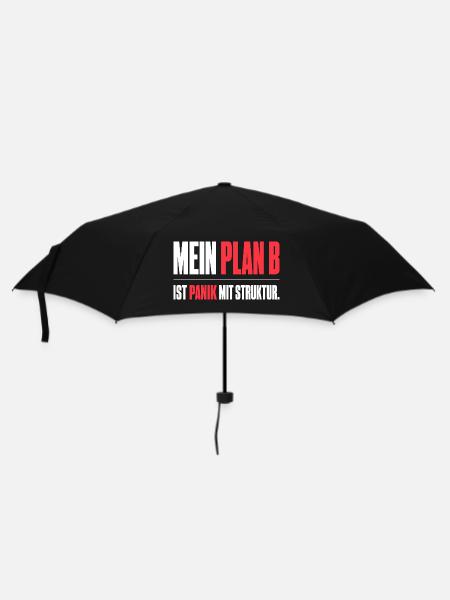 Mein Plan B - Regenschirm (klein) - Schwarz