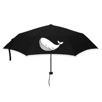 Wal Silhouette minimalistisches Meeresmotiv - Regenschirm (klein) - Schwarz - Vorne