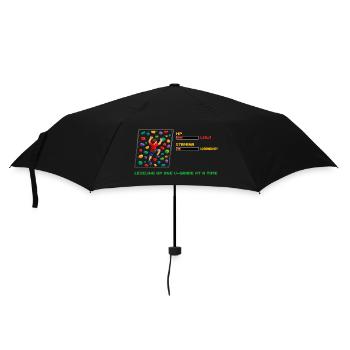 Bloc rétro en pixel art : Dire monter de niveau - Parapluie standard - noir - Devant