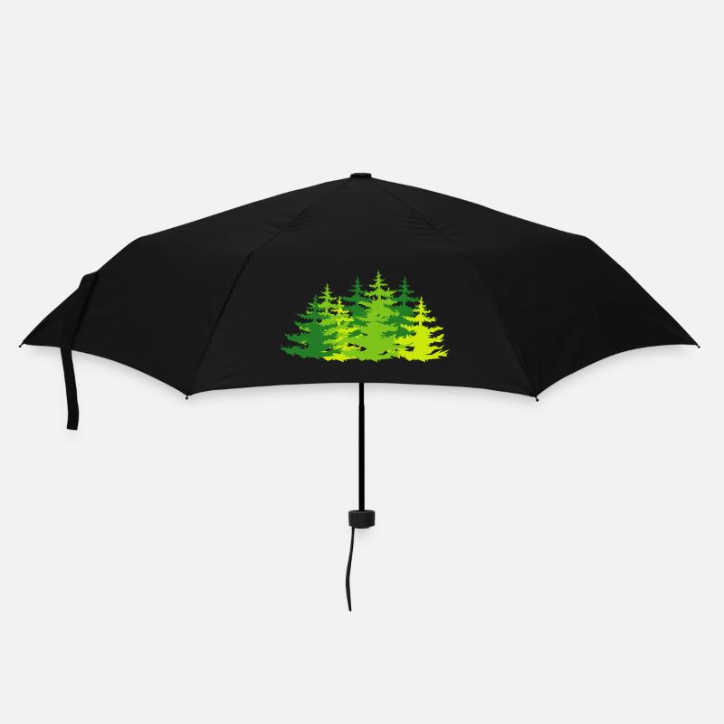 Forêt, arbres, forêts mixtes, icône, nature, graphique - Parapluie standard - noir