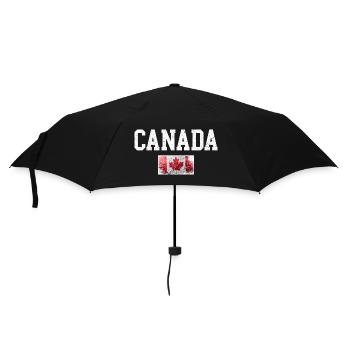 Distressed Kanada Maple Flagge - Regenschirm (klein) - Schwarz - Vorne