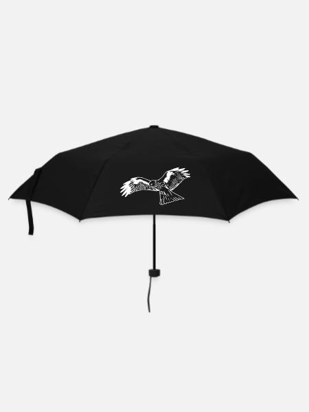 Falke in weiß - Regenschirm (klein) - Schwarz