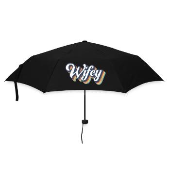 Retro Wifey Matching Couple Wedding Party Mariage - Parapluie standard - noir - Devant
