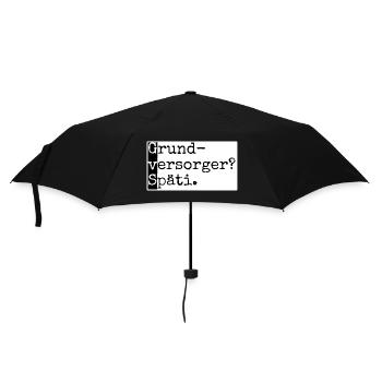 Grundversorger? Späti. GvS Berlin mit Humor lustig - Regenschirm (klein) - Schwarz - Vorne