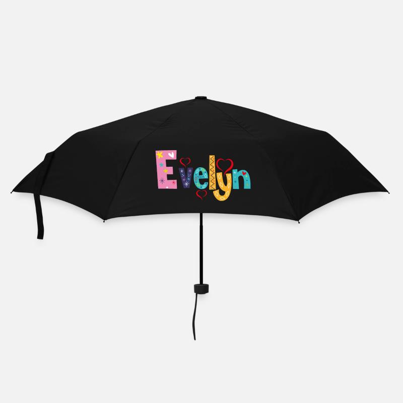 Personalisierter Evelyn-Name - Regenschirm (klein) - Schwarz