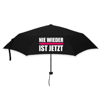 Nie wieder ist jetzt - Regenschirm (klein) - Schwarz - Vorne
