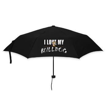 I love my Bulldog - Regenschirm (klein) - Schwarz - Vorne