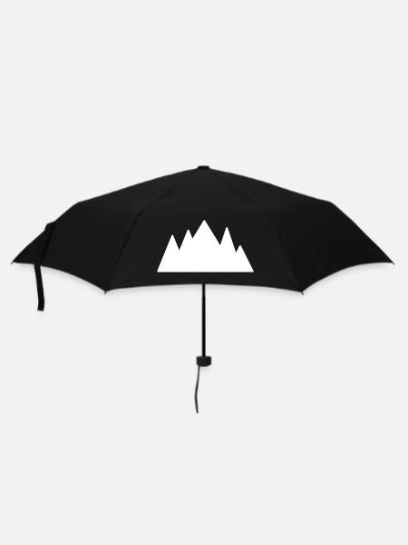 Bergsilhouette Glanzkontrast - Regenschirm (klein) - Schwarz
