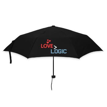 Love Greater Than Logic Design - Umbrella (small) - black - Front