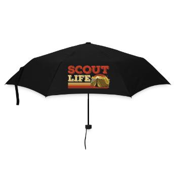 Retro Scout Scouting Leben Zelt Hobby Camp - Regenschirm (klein) - Schwarz - Vorne