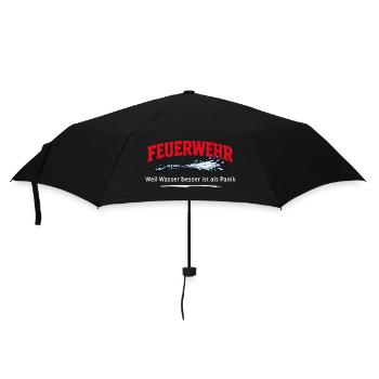 Feuerwehr Lösch Spruch - Regenschirm (klein) - Schwarz - Vorne