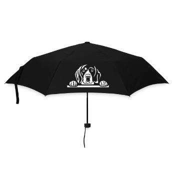 Beagle Kopf "Black Edition" - Regenschirm (klein) - Schwarz - Vorne