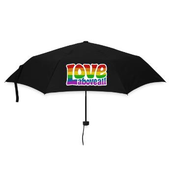 Love Above All | Rainbow Pride Design - Umbrella (small) - black - Front