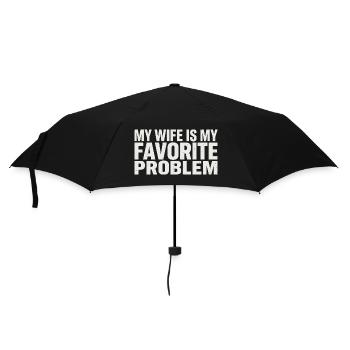 My wife is my favorite problem - Umbrella (small) - black - Front