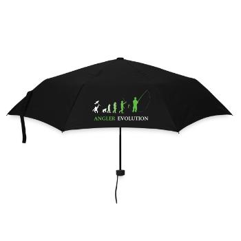 Angler Evolution - Fishing, Fisherman - Regenschirm (klein) - Schwarz - Vorne