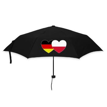 Allemagne Pologne Drapeau Cœur - Parapluie standard - noir - Devant