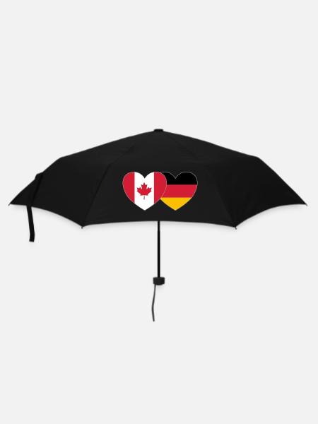 Kanada Deutschland Flagge Herz - Regenschirm (klein) - Schwarz