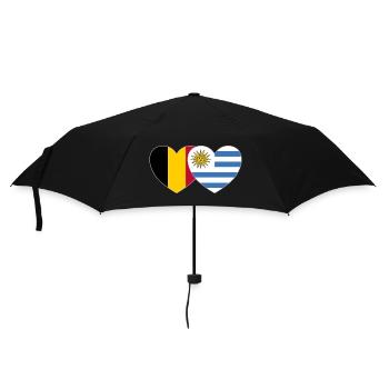 Belgien Uruguay Flagge Herz - Regenschirm (klein) - Schwarz - Vorne