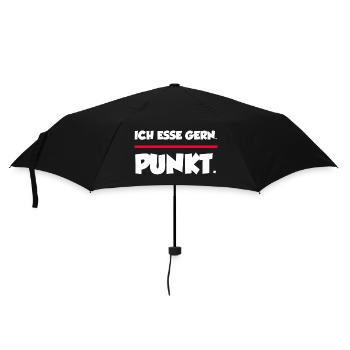 Ich esse gern. Punkt. | Lustiger Spruchshirt - Regenschirm (klein) - Schwarz - Vorne