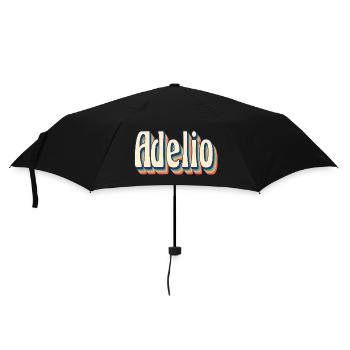 Adelio T-Shirt T-Shirt Retro Vintage Geschenkidee - Regenschirm (klein) - Schwarz - Vorne