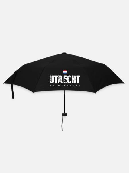 Utrecht Distressed City Briefe - Regenschirm (klein) - Schwarz