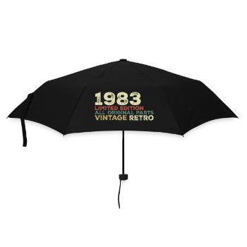 1983 Born Vintage 1983 Retro Geburtstagsgeschenk - Regenschirm (klein) - Schwarz - Vorne