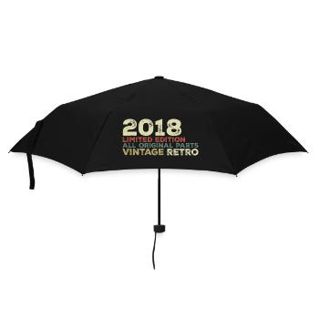 2018 né cadeau d’anniversaire vintage 2018 Retro - Parapluie standard - noir - Devant