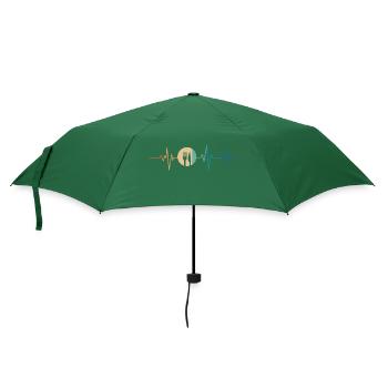 Retro Heartbeat Löffel und Gabel - Regenschirm (klein) - Flaschengrün - Vorne