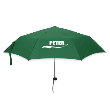 Geschenk für Peter - Regenschirm (klein) - Flaschengrün - Vorne