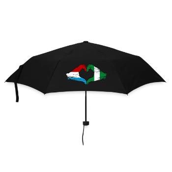 Luxembourg Nigeria drapeau mains forme de coeur utilisé - Parapluie standard - noir - Devant