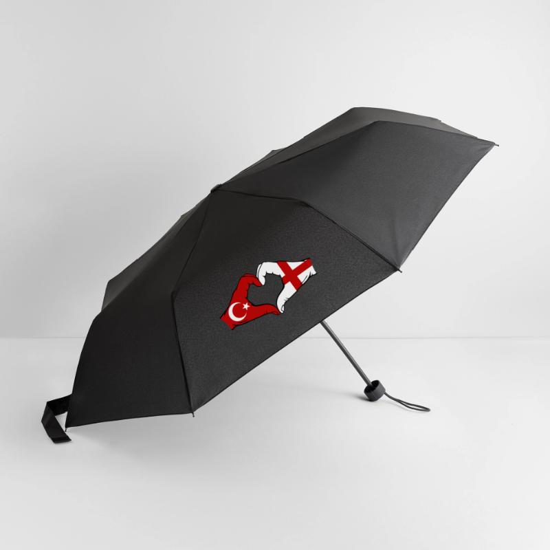 Turkey England Flag Hands Heart Shape Umbrella (small)