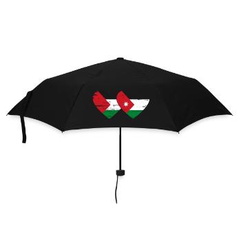 Palästina Jordanien Flagge Herz used - Regenschirm (klein) - Schwarz - Vorne