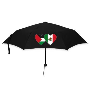 Palästina Mexiko Flagge Herz - Regenschirm (klein) - Schwarz - Vorne