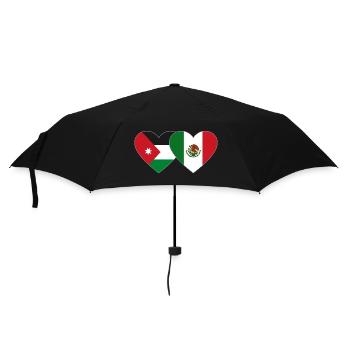 Jordanie Mexique Drapeau Coeur - Parapluie standard - noir - Devant