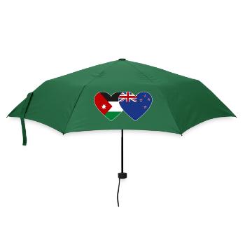 Drapeau de la Jordanie Nouvelle-Zélande Coeur - Parapluie standard - vert bouteille - Devant