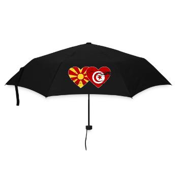 Macedonia Tunisia flag heart used - Umbrella (small) - black - Front