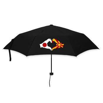 Japan Macedonia Flag Hands Heart Shape - Umbrella (small) - black - Front